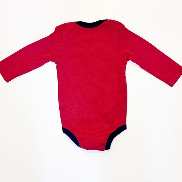 Nike Baby Onesie Sz 0-6 Months Red One Piece Bodysuit Long Sleeves EXC - Picture 3 of 6